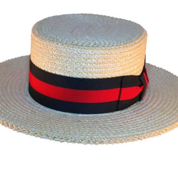 Boater Hat / Italian Straw / Skimmer Hat